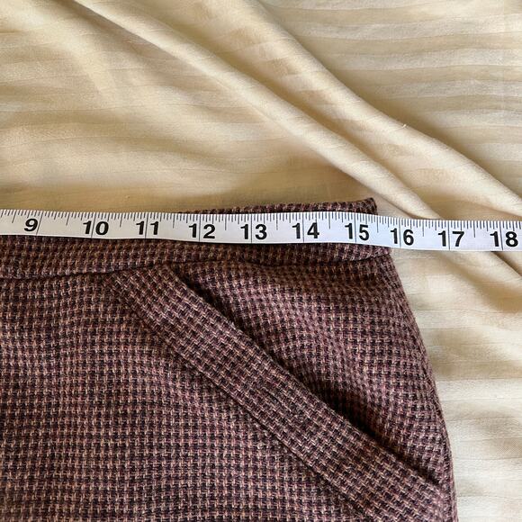 Banana Republic womens wool blend brown houndstooth mini skirt office siren corp - Picture 6 of 11